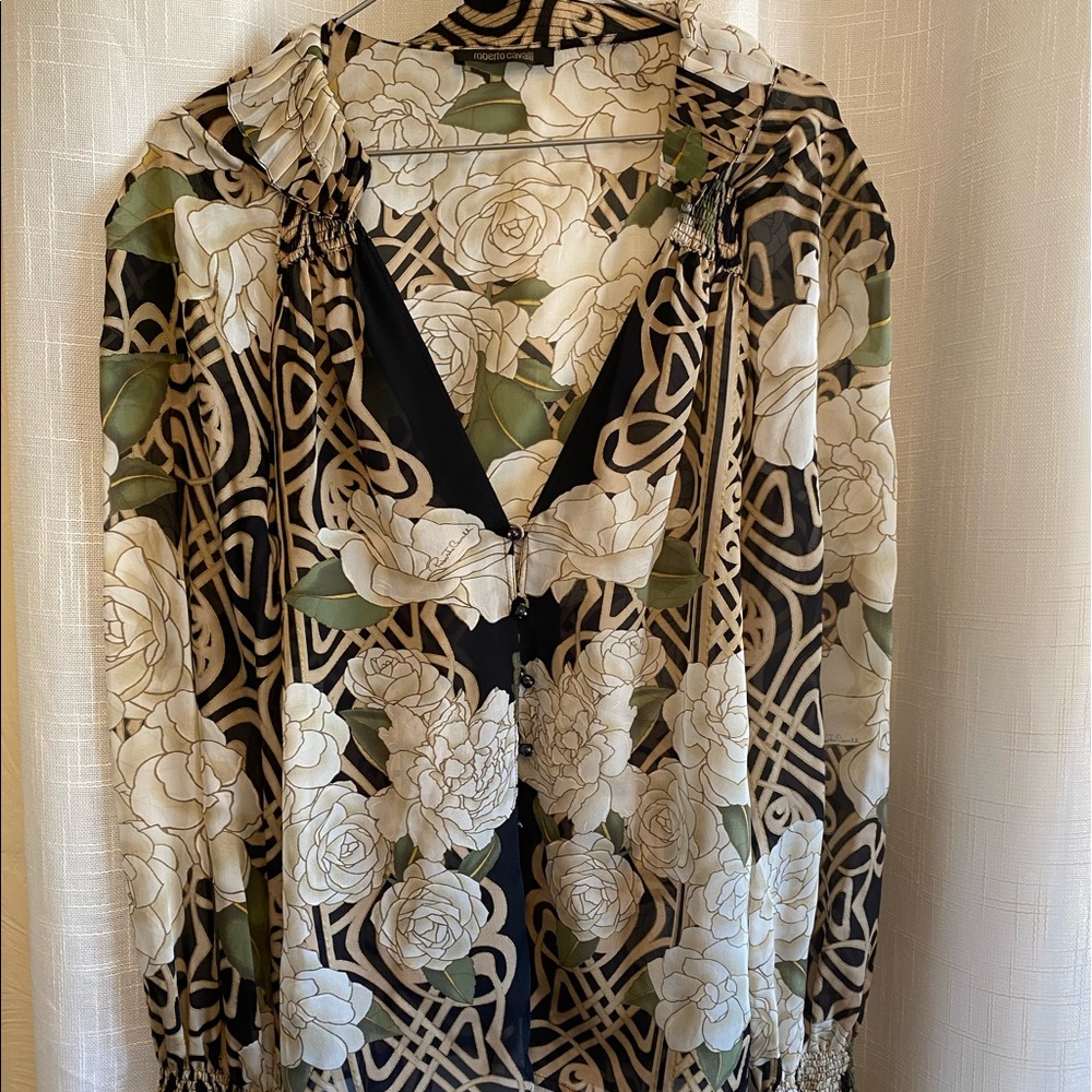 Roberto Cavalier Silk Blouse, Italian 44 and US 6-8